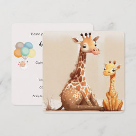 Convites Mãe Girafa com Bebê