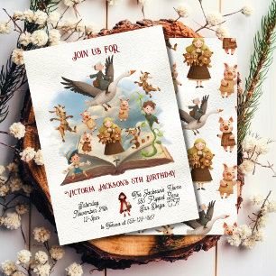 Convites Mãe Goose encantou Festa de aniversário de Storybo