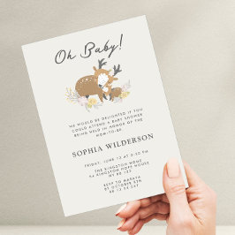 Convites Mãe minimalista e Chá de fraldas de veado