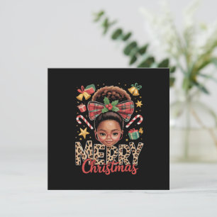 Convites Mãe negra americana de Natal com coque desarrumado