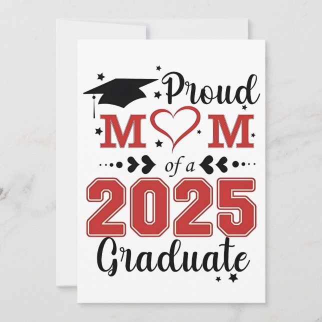 Convites Mãe Orgulhosa da Formatura de 2025 Dia das Mães (Frente)