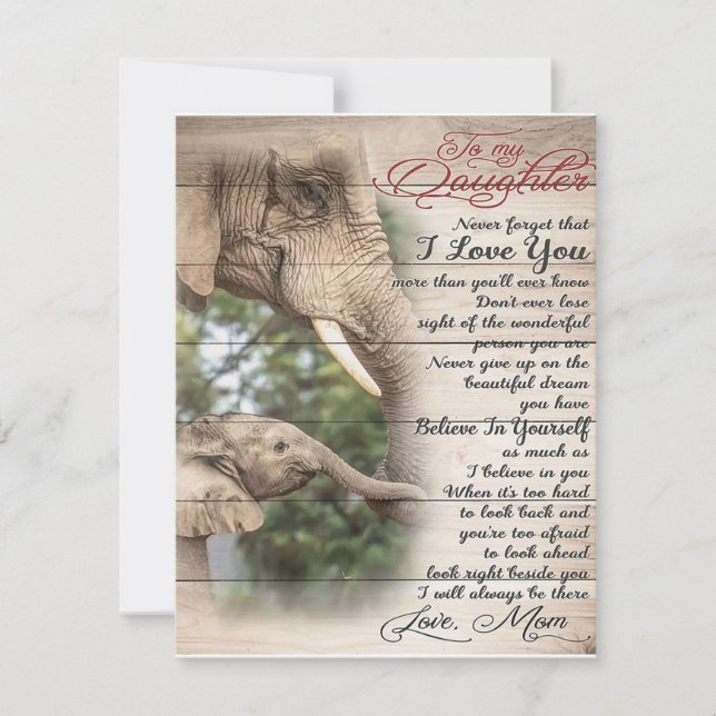 Convites Mãe Para A Minha Carta De Filha, Presente De Anive (Frente)