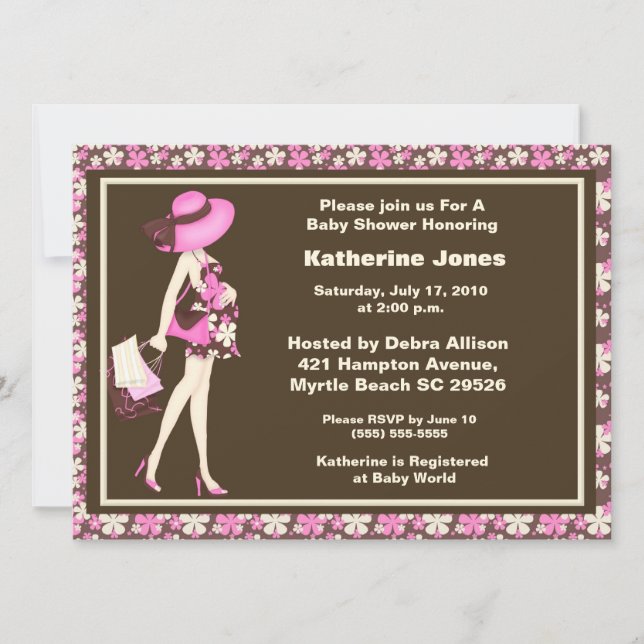 Convites Mãe para ser Chá de fraldas (Frente)