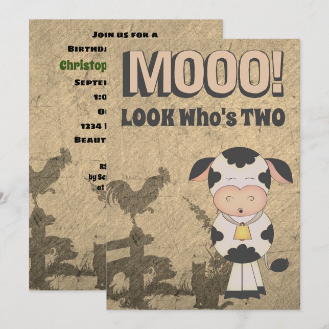 Convites MÃE! Vejam quem é o Aniversário da Fazenda de Vint (Frente/Verso)