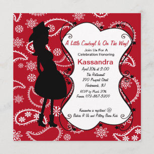 Convites Mãe Vermelha Ocidental para Ser Chá de fraldas d