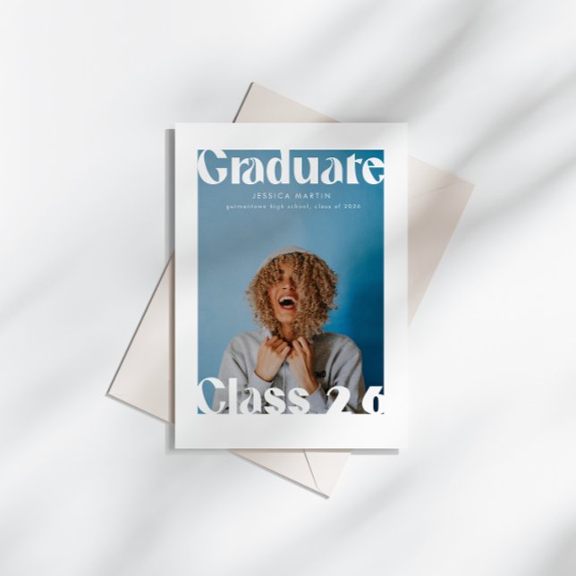Convites Magazine Inspired Cover Bold Grad Announcement (Criador carregado)