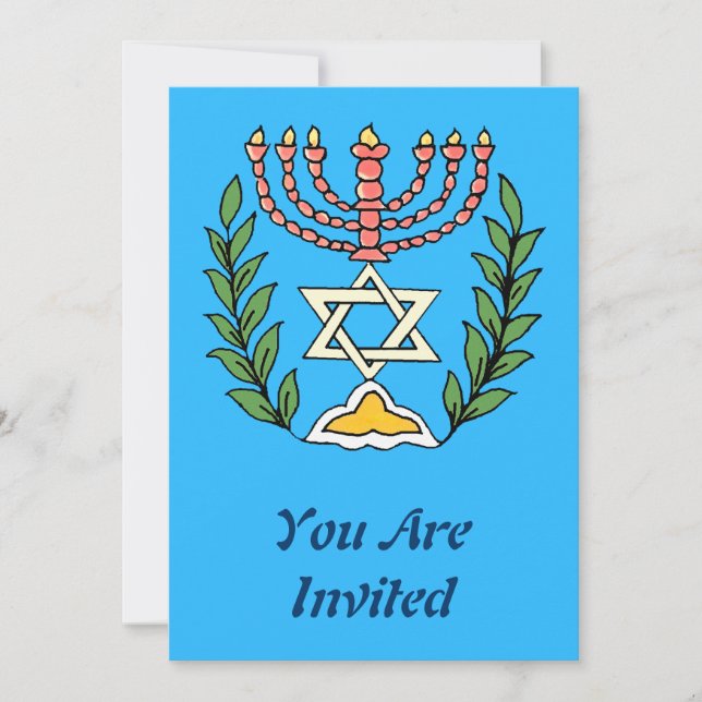 Convites Magen Persa David Menorah (Frente)