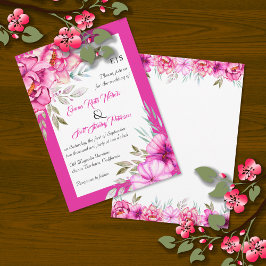 Convites Magenta cor-de-rosa-água flores florais