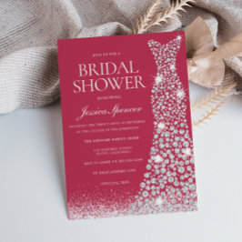 Convites Magenta e Chá de panela de vestido branco