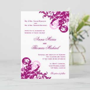 Convites Magenta Flourish Wedding