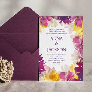 Convites Magenta Rosa Roxo Jardim Botânico Casamento