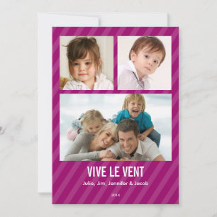 Convites Magenta Triple carte de photo de vacances