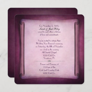 Convites Magenta Wedding Vow Renewal Scroll