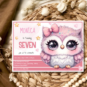 Convites Magia caprichosa de coruja pastel aniversário de c