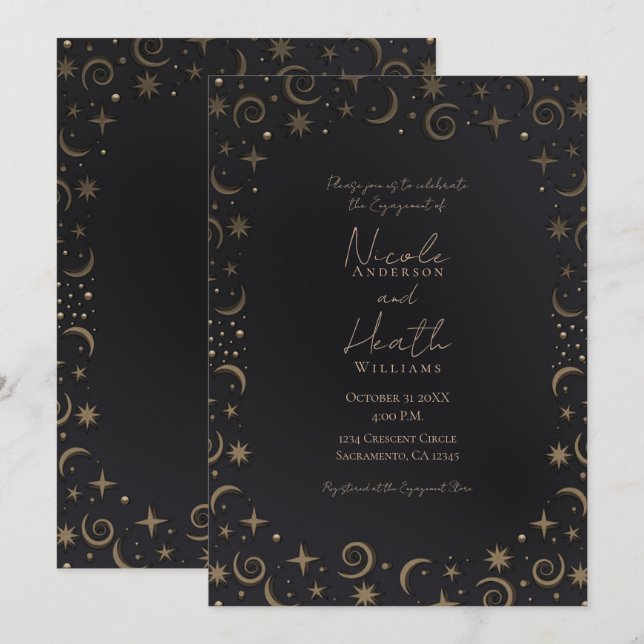 Convites Magia Caprichosa Redemoinhos Celestiais Noite Comp (Frente/Verso)