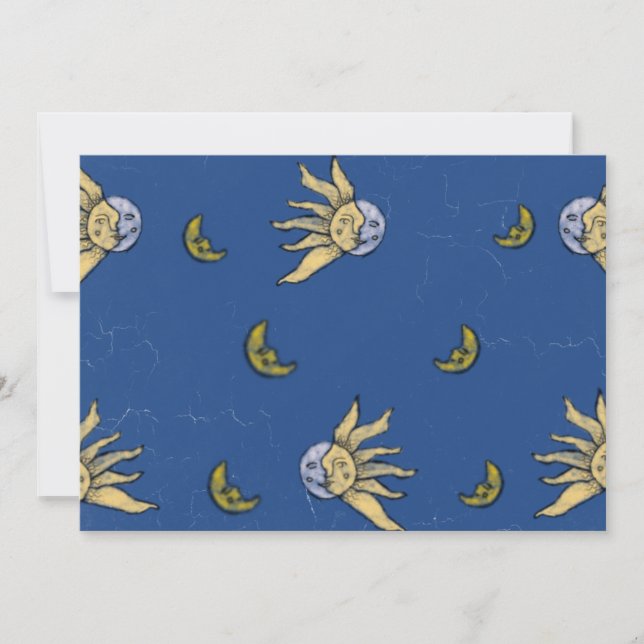 Convites Magia Celestial Azul Céu Whimsigoth (Frente)