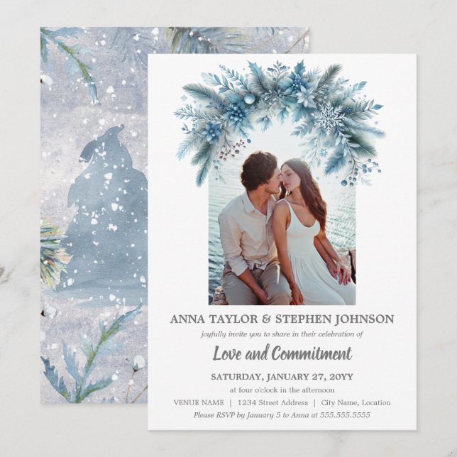 Convites Magia da Cerimônia de Compromisso Fotográfico de i (Frente/Verso)