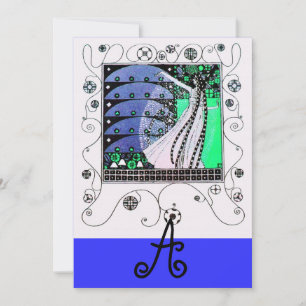 Convites MAGIA DA PRIMAVERA azul aqua brilhante azul turque