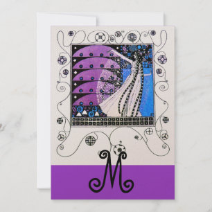 Convites MAGIA DA PRIMAVERA, dourado metálico roxo brilhant