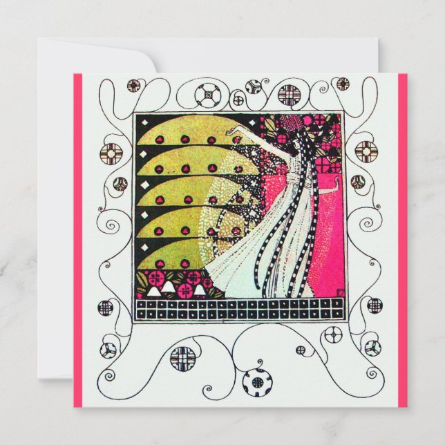 Convites MAGIA DA PRIMAVERA, Rosa,Amarelo Verde,Preto (Frente)