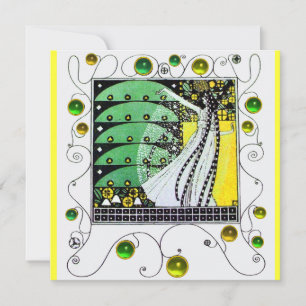 Convites MAGIA DA PRIMAVERA verde branco amarelo claro