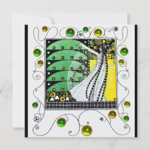 Convites MAGIA DA PRIMAVERA verde branco amarelo claro