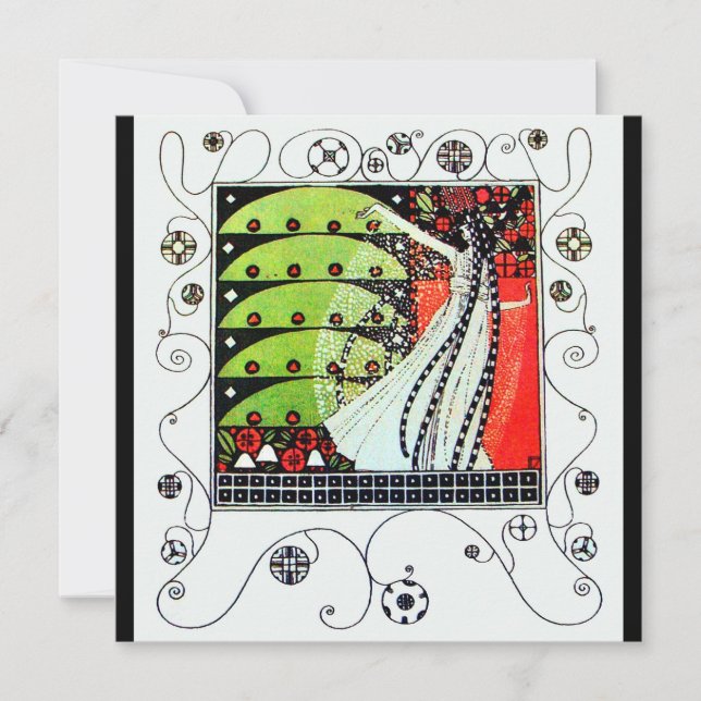 Convites MAGIA DA PRIMAVERA, vermelho brilhante preto branc (Frente)