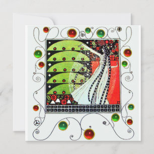 Convites MAGIA DA PRIMAVERA vermelho preto branco verde
