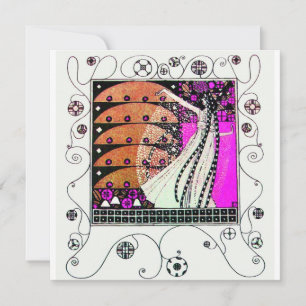 Convites MAGIA DA PRIMAVERA violeta branco marrom brilhante