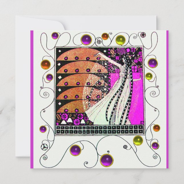 Convites MAGIA DA PRIMAVERA violeta preto roxo escuro (Frente)