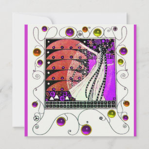 Convites MAGIA DA PRIMAVERA violeta preto vermelho marrom b