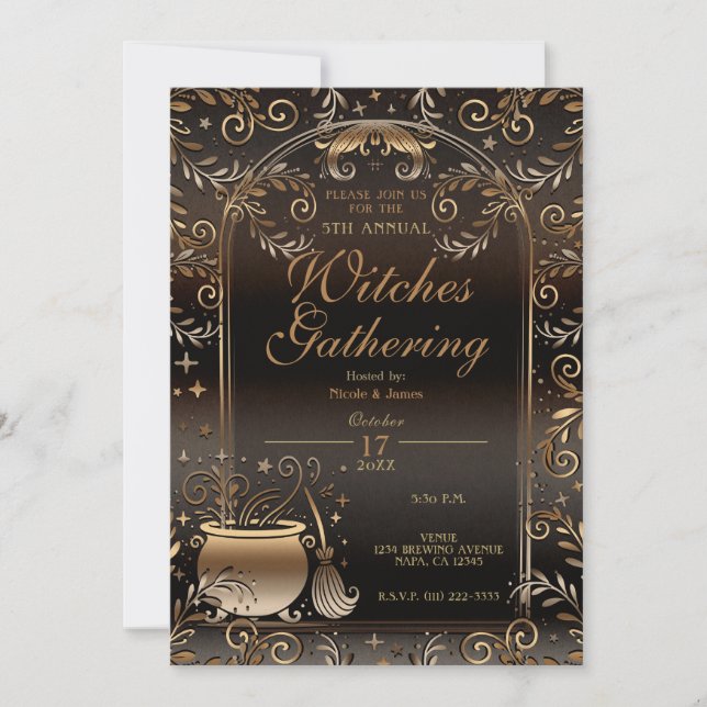 Convites Magia de Outono Encontro de Bruxas do Outono Capri (Frente)