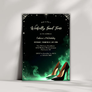 Convites Magia Emerald Green Elegante Wicked Birthday