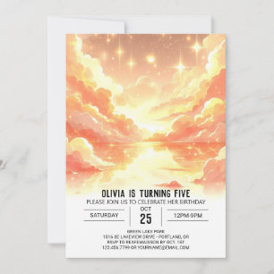 Convites Magia Fantasy Celestial Digital Birthday