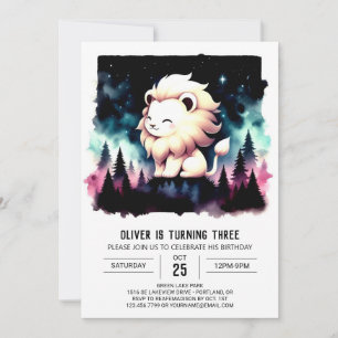 Convites Magia Fantasy Lion Birthday
