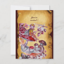 Convites MAGIA FOLHETO DE COGUMELOS pergaminho