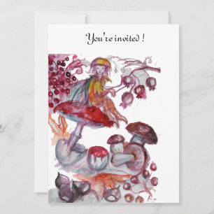 Convites MAGIA FOLHETO DE COGUMELOS Vermelho Branco Anivers