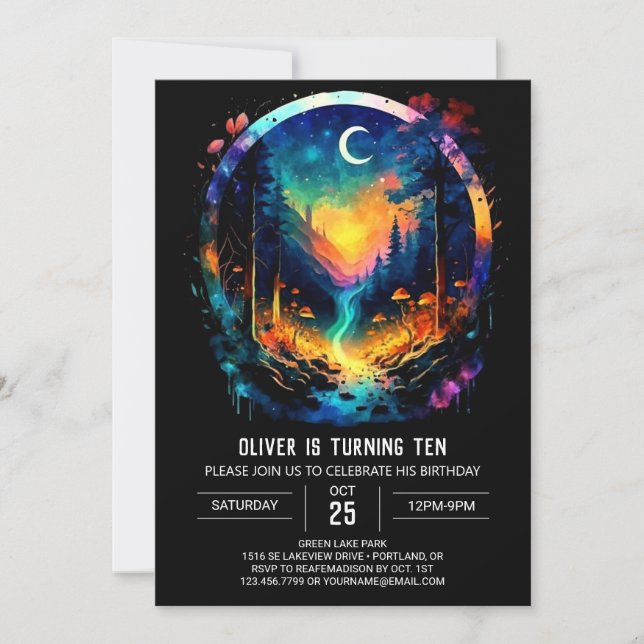 Convites Magic Adventure Aguarda o Grove Birthday (Frente)