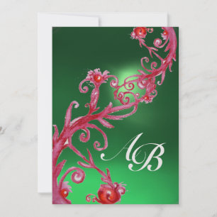 Convites MAGIC BERRIES 4,MONOGRAM Red Jade ice