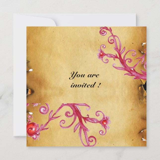 Convites MAGIC BERRIES MONOGRAMA Blindagem de selo de cera (Frente)