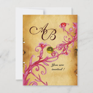Convites MAGIC BERRIES MONOGRAMA PAPEL Amarelo Topaz