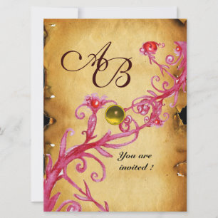 Convites MAGIC BERRIES MONOGRAMAS PAPEL Amarelo