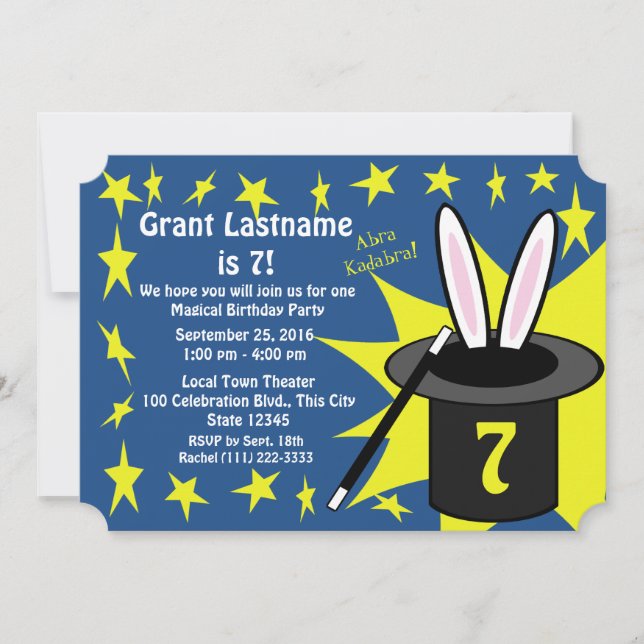 Convites Magic Me Birthday (Frente)