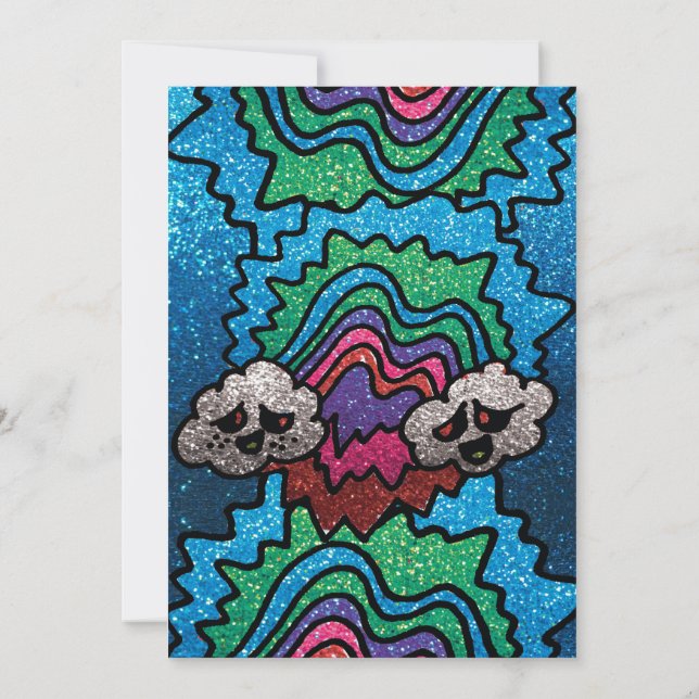 Convites Magic Mushroom Rainbow Glitter Whimshoje (Verso)