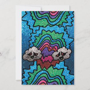 Convites Magic Mushroom Rainbow Glitter Whimshoje