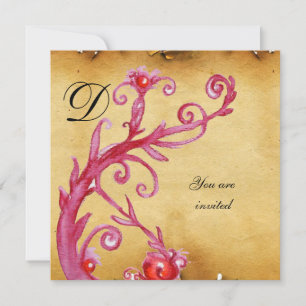 Convites MAGIC SWIRL MONOGRAM pergaminho vibrante brilhante