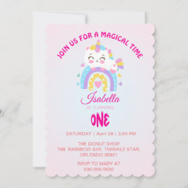 Convites Magic Unicorn - primeiro aniversario de gradiente 