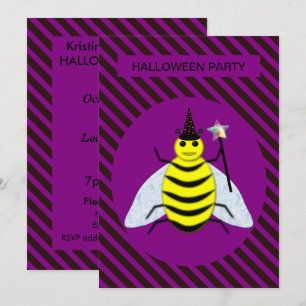 Convites Mágica de Abelhas de Halloween Mágica, Roxa Roxa