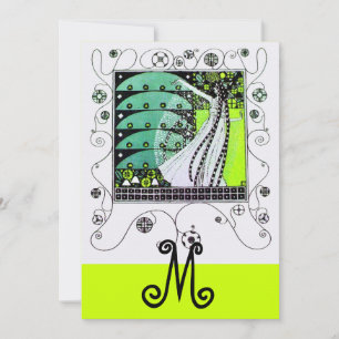 Convites MÁGICA DO PRIMAVERA, verde-claro