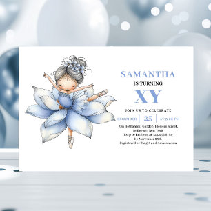 Convites Mágica Menina Fada Azul 2º Aniversário Encantador 